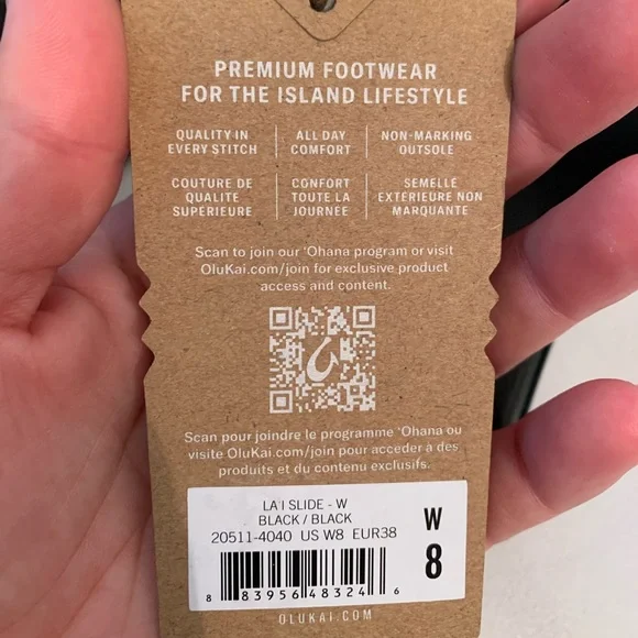 NWT olukai black la’i slide sandals size 8 islander lifestyle comfort sandal - Picture 5 of 5